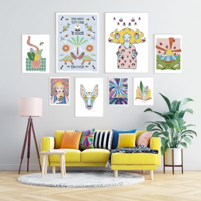 Cómo llenar una pared de ilustraciones y que quede perfecta